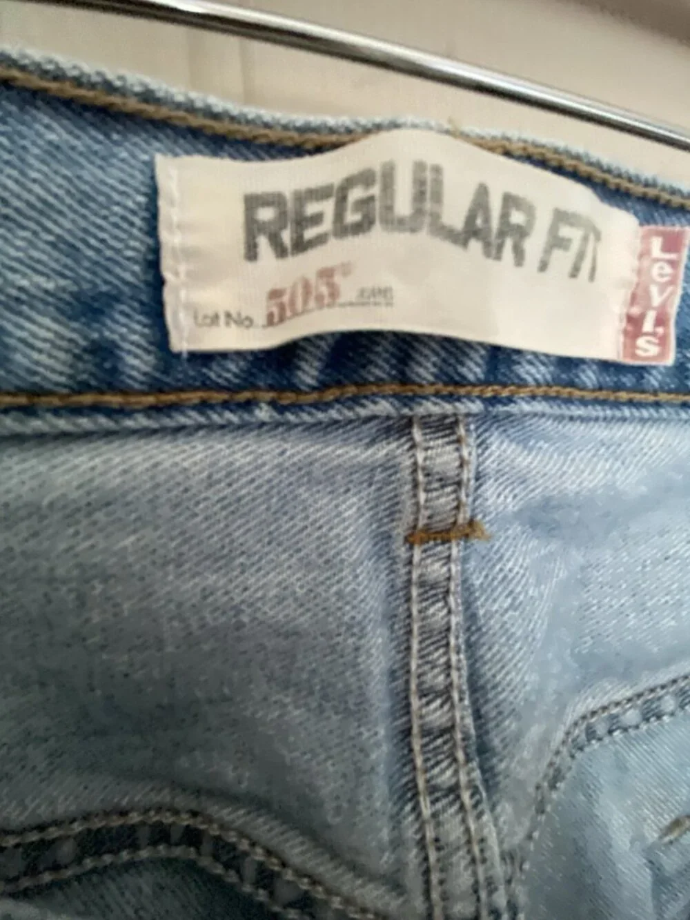 Levi's 505 Jeans Men's 40x33 Light Wash Straight Leg Red Tab Regular Fit
